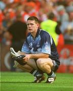 1 September 2002; Dublin goalkeeper Stephen Cluxton dejected following the Bank of Ireland All-Ireland Senior Football Championship Semi-Final match between Armagh and Dublin at Croke Park in Dublin. Photo by Pat Murphy/Sportsfile