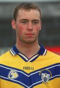 29 August 2002; Conor Plunkett during a Clare Hurling squad portraits session at Cusack Park in Ennis, Clare. Photo by Brian Lawless/Sportsfile