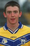 29 August 2002; Diarmuid McMahon during a Clare Hurling squad portraits session at Cusack Park in Ennis, Clare. Photo by Brian Lawless/Sportsfile