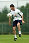 3 September 2002; Robbie Keane during a Republic of Ireland training session at the AUL Complex in Clonshaugh, Dublin. Photo by Damien Eagers/Sportsfile