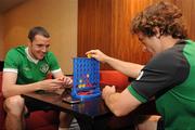 13 June 2012; Republic of Ireland's John O'Shea and Stephen Hunt, enjoying a game of 'Connect 4' at the team hotel, Sheraton Sopot Hotel, ahead of the Republic of Ireland's EURO2012 game against Spain on Thursday. Sheraton Sopot Hotel, Gdynia, Poland. Picture credit: David Maher / SPORTSFILE