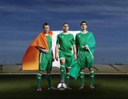 13 June 2012; adidas ambassadors and Republic of Ireland players Glenn Whelan, Jonathan Walters and Stephen Kelly pictured in advance of Ireland's crucial UEFA Euro 2012 clash with Spain. For further information on the new adidas Predator boot worn by the trio or the official match ball for the tournament, the adidas Tango 12 Finale, visit www.adidas.com.