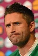 13 June 2012; Republic of Ireland captain Robbie Keane during a press conference ahead of their UEFA EURO 2012, Group C, game against Spain on Thursday. Republic of Ireland EURO2012 Press Conference, Arena Gdansk, Gdansk, Poland. Picture credit: UEFA via SPORTSFILE