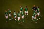5 September 2017; Republic of Ireland players break from a huddle prior to the FIFA World Cup Qualifier Group D match between Republic of Ireland and Serbia at the Aviva Stadium in Dublin. Photo by Stephen McCarthy/Sportsfile