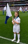 3 September 2017; Bord Gáis Energy flagbearer Kayla Woods, from Waterford, prior to the GAA Hurling All-Ireland Senior Championship Final match between Galway and Waterford at Croke Park in Dublin. Photo by Brendan Moran/Sportsfile