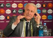 14 June 2012; Republic of Ireland manager Giovanni Trapattoni during a press conference after their UEFA EURO 2012, Group C, game against Spain. Republic of Ireland EURO2012 Press Conference, Arena Gdansk, Gdansk, Poland. Picture credit: UEFA via SPORTSFILE