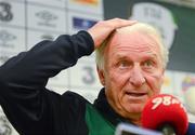 15 June 2012; Republic of Ireland manager Giovanni Trapattoni during a press conference ahead of their UEFA EURO 2012, Group C, game against Italy on Monday. Republic of Ireland EURO2012 Press Conference, Municipal Stadium, Gdynia, Poland. Picture credit: David Maher / SPORTSFILE