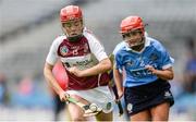 10 September 2017; Sheila McGrath of Westmeath in action against Ciara Buchanan of Dublin during the Liberty Insurance All-Ireland Premier Junior Camogie Championship Final match between Dublin and Westmeath at Croke Park in Dublin. Photo by Piaras Ó Mídheach/Sportsfile