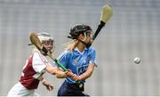 10 September 2017; Emma Baron of Dublin in action against Dinah Loughlin of Westmeath during the Liberty Insurance All-Ireland Premier Junior Camogie Championship Final match between Dublin and Westmeath at Croke Park in Dublin. Photo by Piaras Ó Mídheach/Sportsfile