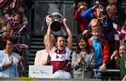 10 September 2017; Fiona Leavy captain of Westmeath lifts the cup after the Liberty Insurance All-Ireland Premier Junior Camogie Championship Final match between Dublin and Westmeath at Croke Park in Dublin. Photo by Matt Browne/Sportsfile