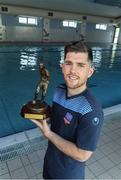 14 September 2017; Ronan Murray of Galway United, who works as a gym instructor at the Broadhaven Bay Hotel Spa and Leisure Centre, with his SSE Airtricity / SWAI Player of the Month Award for August 2017 at the Broadhaven Bay Hotel in Belmullet, Co Mayo. Photo by Ray McManus/Sportsfile