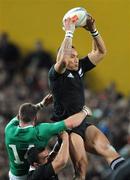 23 June 2012; New Zealand's Hosea Gear wins possession for his side from the kick off. Steinlager Series 2012, 3rd Test, New Zealand v Ireland, Waikato Stadium, Hamilton, New Zealand. Picture credit: Ross Setford / SPORTSFILE