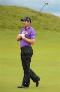 28 June 2012; Padraig Harrington watches his second shot to the 17th green during the 2012 Irish Open Golf Championship. Royal Portrush, Portrush, Co. Antrim. Picture credit: Matt Browne / SPORTSFILE