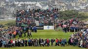 28 June 2012; A general view of the large crowds around the 1st tee box during the 2012 Irish Open Golf Championship. Royal Portrush, Portrush, Co. Antrim. Picture credit: Oliver McVeigh / SPORTSFILE