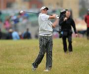 28 June 2012; Mark Murphy playing his second shot on the 18th fairway during the 2012 Irish Open Golf Championship. Royal Portrush, Portrush, Co. Antrim. Picture credit: Oliver McVeigh / SPORTSFILE