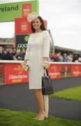 30 June 2012; Caoilinn Taylor-McGlade, from Rathfarnham, Co. Dublin, who won  the best dressed lady competition at the Irish Derby Festival, Curragh Racecourse, The Curragh, Co. Kildare. Picture credit: Barry Cronin / SPORTSFILE