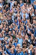 1 July 2012; Dublin supporters, on Hill 16, cheer on their team late in the game. Leinster GAA Football Senior Championship Semi-Final, Dublin v Wexford, Croke Park, Dublin. Picture credit: Ray McManus / SPORTSFILE