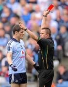 1 July 2012; Diarmuid Connolly, Dublin, is sent off by referee Rory Hickey. Leinster GAA Football Senior Championship Semi-Final, Dublin v Wexford, Croke Park, Dublin. Picture credit: David Maher / SPORTSFILE
