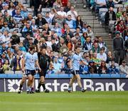 1 July 2012; Dublin's Diarmuid Connolly, right, is shown a red card by referee Rory Hickey. Leinster GAA Football Senior Championship Semi-Final, Dublin v Wexford, Croke Park, Dublin. Picture credit: Ray McManus / SPORTSFILE