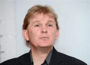 4 July 2012; St Patrick's Athletic manager Liam Buckley speaking during a press conference ahead of his side's UEFA Europa League, First Qualifying Round, First Leg, game against ÍBV on Thursday. Media Centre, Richmond Park, Dublin. Picture credit: Matt Browne / SPORTSFILE