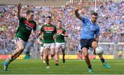 17 September 2017; Kevin McManamon of Dublin in action against Paddy Durcan of Mayo during the GAA Football All-Ireland Senior Championship Final match between Dublin and Mayo at Croke Park in Dublin. Photo by Piaras Ó Mídheach/Sportsfile