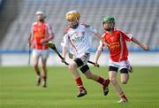 7 July 2012; Daire McAleer, Eoghan Ruadh, in action against Aaron Carty, Padraig Pearses. Padraig Pearses, Co Roscommon, v Eoghan Ruadh, Co Tyrone, Féile na nGael Átha Cliath 2012, Division 4 Final, Croke Park, Dublin. Picture credit: Matt Browne / SPORTSFILE