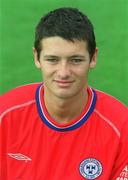 24 August 2002; Wesley Hoolahan during a Shelbourne squad portrait session at Tolka Park in Dublin. Photo by David Maher/Sportsfile