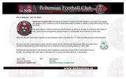 4 October 2002; A screen shot of the Bohemian Football Club official website showing a joint press release with Shamrock Rovers Football Club about their upcoming FAI Cup Semi-Final. Photo issued by Sportsfile