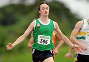 8 July 2012; Dean Cronin, Blarney / Inniscarra A.C, Co. Cork, approaches the line to win the Mens 800m Final. Woodie’s DIY Senior Track and Field Championships of Ireland, Morton Stadium, Santry, Dublin. Picture credit: Tomas Greally / SPORTSFILE