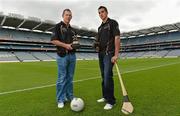 10 July 2012; Sligo footballer Adrian Marren, left, and Tipperary hurler Paraic Maher with their GAA / GPA Player of the Month Awards, sponsored by Opel, for June. Croke Park, Dublin. Picture credit: Barry Cregg / SPORTSFILE.