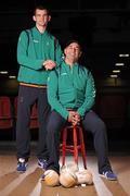 10 July 2012; Team Ireland boxing member Adam Nolan with coach Pete Taylor after a press conference ahead of the London 2012 Olympic Games. Team Ireland Boxing press conference, National Stadium, South Circular Road, Dublin. Picture credit: David Maher / SPORTSFILE