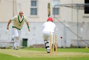 11 July 2012; Trent Johnston, Ireland, takes the wicket of Karim Sadiq, Afghanistan. ICC Intercontinental Cup, Ireland v Afghanistan, Rathmines, Dublin. Picture credit: Matt Browne / SPORTSFILE