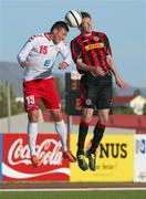 12 July 2012; Evan McMillian, Bohemians, in action against Janez Vrenko, Thór Akureyri. UEFA Europa League First Qualifying Round, Second Leg, Thór Akureyri v Bohemians, Þórsvöllur, Akureyri, Iceland. Picture credit: Thorir O. Tryggvason / SPORTSFILE