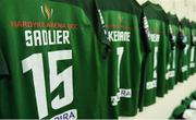 25 September 2017; A general view of jerseys hanging in the Cork City dressing room, including the jersey assigned to Kieran Sadlier ahead of the SSE Airtricity Premier Division match between Cork City and Dundalk at Turners Cross, in Cork. Photo by Eóin Noonan/Sportsfile