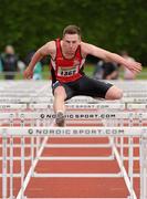 14 July 2012; Ryan McParland, City of Derry A.C., in action during the Boy's Under-18 Hurdles event. Woodie’s DIY Juvenile Track and Field Championships of Ireland, Tullamore Harriers Stadium, Tullamore, Co. Offaly. Picture credit: Tomas Greally / SPORTSFILE