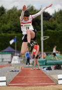 14 July 2012; Eric Connolly, Ballina A.C., Co. Mayo, in action during the Boy's Under-15 Long Jump event. Woodie’s DIY Juvenile Track and Field Championships of Ireland, Tullamore Harriers Stadium, Tullamore, Co. Offaly. Picture credit: Tomas Greally / SPORTSFILE