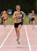 15 July 2012; Cliodhna Manning, Kilkenny City Harriers A.C., on her way to winning the Girl's Under-18 400m event. Woodie’s DIY Juvenile Track and Field Championships of Ireland, Tullamore Harriers Stadium, Tullamore, Co. Offaly. Picture credit: Tomas Greally / SPORTSFILE