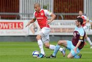 15 July 2012; Jake Carroll, St. Patrick's Athletic, in action against Ryan Brennan, Drogheda United. Airtricity League Premier Division, St. Patrick's Athletic v Drogheda United, Richmond Park, Dublin. Picture credit: Brian Lawless / SPORTSFILE