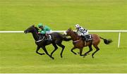 22 July 2012; Dibayani, with Johnny Murtagh up, leads eventual second Orgilgo Bay, with Shane Foley up, on their way to winning the Darley European Breeders Fund Maiden. Curragh Racecourse, the Curragh, Co. Kildare. Picture credit: Matt Browne / SPORTSFILE