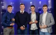 2 October 2017; Bord Gáis Energy Judge Joe Canning, second from left, with Galway winners, from left, Conor Whelan, Sean Loftus, and Thomas Monaghan at the Bord Gáis Energy Team of the Year Awards in Croke Park. Photo by Piaras Ó Mídheach/Sportsfile