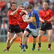 28 July 2012; Robbie Kelly, Tipperary, in action against Mark Poland, Down. GAA Football All-Ireland Senior Championship Qualifier, Round 4, Down v Tipperary, Cusack Park, Mullingar, Co. Westmeath. Picture credit: Barry Cregg / SPORTSFILE