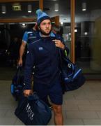 7 October 2017; Leinster's Jamison Gibson-Park arrives ahead of the Guinness PRO14 Round 6 match between Leinster and Munster at the Aviva Stadium in Dublin. Photo by Ramsey Cardy/Sportsfile