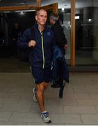 7 October 2017; Leinster senior coach Stuart Lancaster  arrives ahead of the Guinness PRO14 Round 6 match between Leinster and Munster at the Aviva Stadium in Dublin. Photo by Ramsey Cardy/Sportsfile