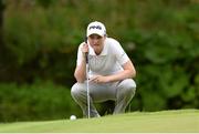 2 August 2012; Danielle McVeigh, from Kilkeel, Co. Down, lines up a putt on the 13th green during the Ladies Open Golf Championship, supported by Fáilte Ireland, Pro-Am. Killeen Castle, Dunsany, Co. Meath. Picture credit: Matt Browne / SPORTSFILE