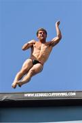 4 August 2012; David Colturi, USA, competes during the fourth stop of the 2012 Red Bull Cliff Diving World Series. 2012 Red Bull Cliff Diving World Series, Poll na bPeist, Inis Mór, Aran Islands, Co. Galway. Picture credit: Diarmuid Greene / SPORTSFILE