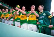 28 September 1997; Kerry players, including William Kirby, Darragh O Sé, Liam Flaherty, Killian Burns, and Peter O'Leary celebrate after GAA Football All-Ireland Senior Championship Final match between Kerry and Mayo at Croke Park in Dublin. Photo by Ray McManus/Sportsfile