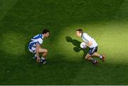 4 August 2012; Denis Bastick, Dublin, in action against Brendan Quigley, Laois. GAA Football All-Ireland Senior Championship Quarter-Final, Dublin v Laois, Croke Park, Dublin. Picture credit: Dáire Brennan / SPORTSFILE