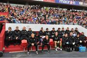 5 August 2012; A general view of the Manchester City bench before the game. Soccer Friendly, Limerick FC v Manchester City, Thomond Park, Limerick. Picture credit: Diarmuid Greene / SPORTSFILE