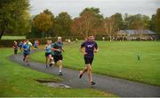 14 October 2017; Vhi ambassador and Olympian David Gillick takes part in the Malahide parkrun where Vhi hosted a special event to celebrate their partnership with parkrun Ireland. David was on hand to lead the warm up for parkrun participants before completing the 5km course alongside newcomers and seasoned parkrunners alike. Vhi provided walkers, joggers, runners and volunteers at Malahide parkrun with a variety of refreshments in the Vhi Relaxation Area at the finish line. A qualified physiotherapist was also available to guide participants through a post event stretching routine to ease those aching muscles. parkruns take place over a 5km course weekly, are free to enter and are open to all ages and abilities, providing a fun and safe environment to enjoy exercise. To register for a parkrun near you visit www.parkrun.ie. New registrants should select their chosen event as their home location. You will then receive a personal barcode which acts as your free entry to any parkrun event worldwide. Photo by Cody Glenn/Sportsfile