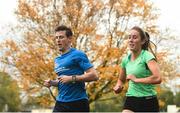 14 October 2017; Runners during the Malahide parkrun where Vhi ambassador and Olympian David Gillick also took part as Vhi hosted a special event to celebrate their partnership with parkrun Ireland. David was on hand to lead the warm up for parkrun participants before completing the 5km course alongside newcomers and seasoned parkrunners alike. Vhi provided walkers, joggers, runners and volunteers at Malahide parkrun with a variety of refreshments in the Vhi Relaxation Area at the finish line. A qualified physiotherapist was also available to guide participants through a post event stretching routine to ease those aching muscles.  parkruns take place over a 5km course weekly, are free to enter and are open to all ages and abilities, providing a fun and safe environment to enjoy exercise. To register for a parkrun near you visit www.parkrun.ie. New registrants should select their chosen event as their home location. You will then receive a personal barcode which acts as your free entry to any parkrun event worldwide. Photo by Cody Glenn/Sportsfile